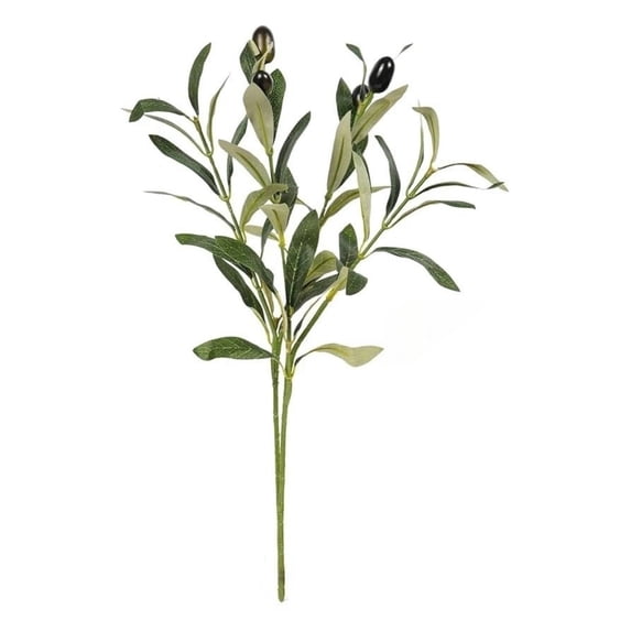 5 Pcs Artificial Olive Branch Stems, Faux Plant Greenery, Fake Plants Photo Props Artificial Olive Green Leaves Tree Branch Green Plant with Fruit Home Wedding Decortion Fake Plants 15"