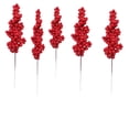 thumbnail image 1 of 5 Pcs Artificial Red Berry Picks for Christmas Tree,8.66 inch Red Berries Stems,Christmas Holly Berry Branches,Xmas Berries Branches Decoration,Faux Holly Berry Twigs for Xmas Tree Ornaments,Z-Red, 1 of 7