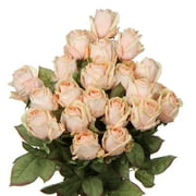 5 Pcs Artificial Roses Flowers 24" Real Touch Silk Roses Bouquet Long Stem Fake Roses for Flower Arrangements Home Party Wedding Table Centerpieces, Peach Pink