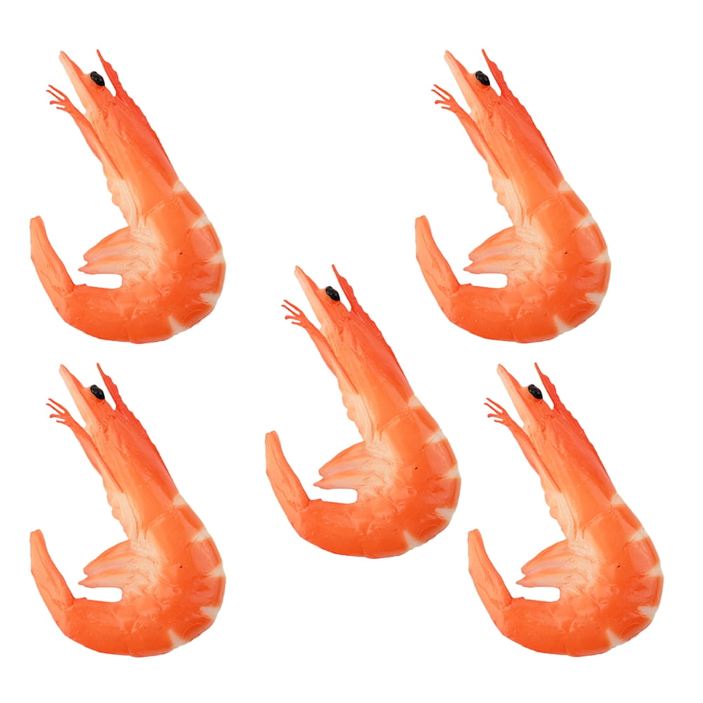 18 PCS Artificial Shrimp Models - Realistic PVC Fake Food Props For Display