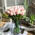 thumbnail image 1 of 5 Pcs Artificial Tulips Flowers Pink Real Touch Fake Latex Tulips Flowers for Mother's Day 14" Faux Tulips Faux Flowers for Vase Centerpieces Home Wedding Bouquet, 1 of 7