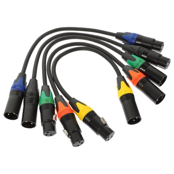 5 Pcs Audio Line Xlr Guitar Cable Speaker Male to Female Cord Microphone Connectors