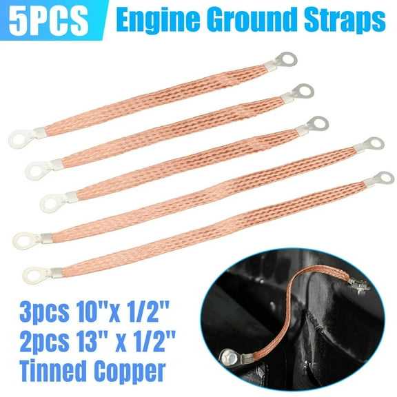 5 Pcs Auto Engine Ground Strap Car Battery Connection Line Battery Parallel Connection Line Battery Series Line Gold Fangkenuo