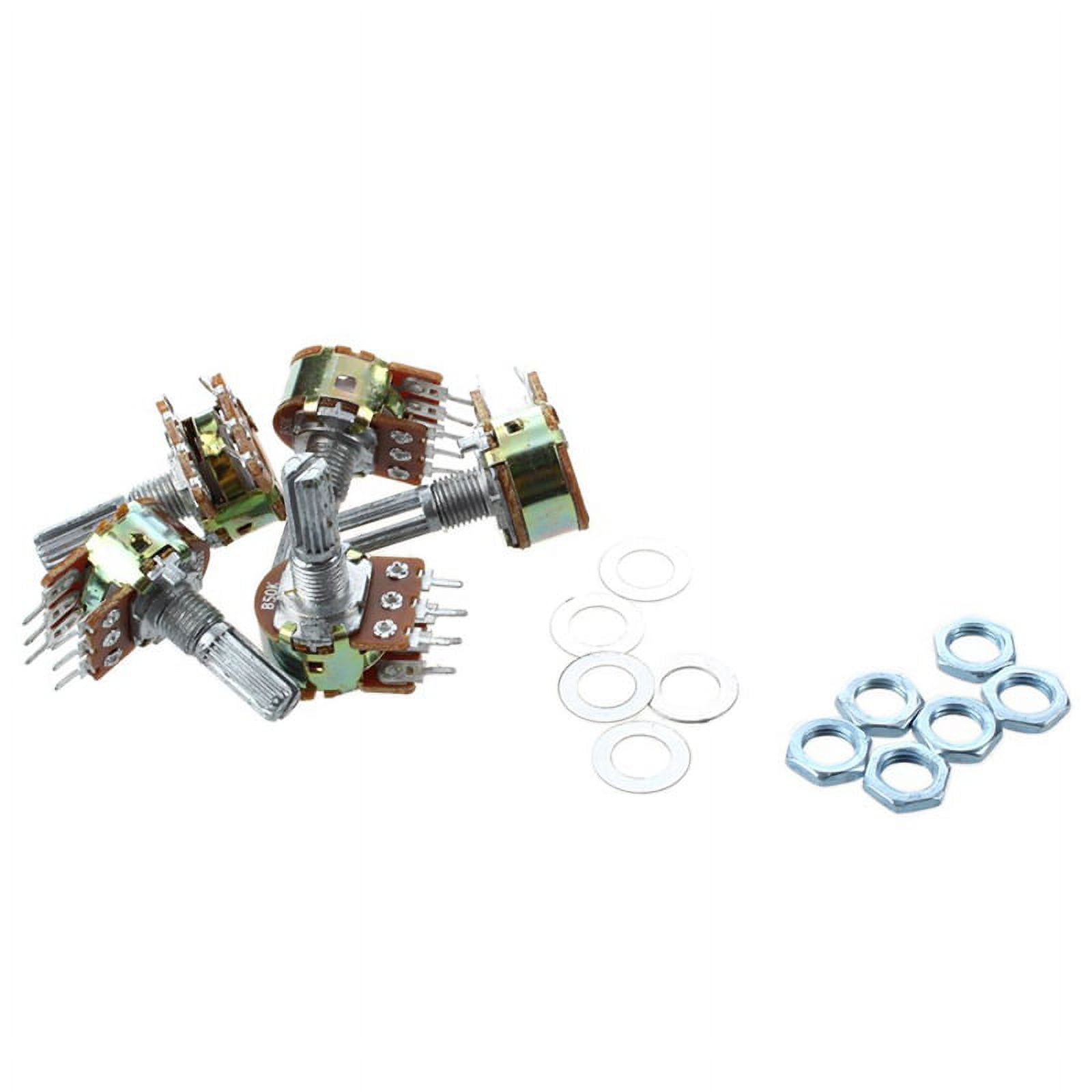5 Pcs B50K 50K ohm 6 Pins Split Shaft Rotary Linear Dual Taper
