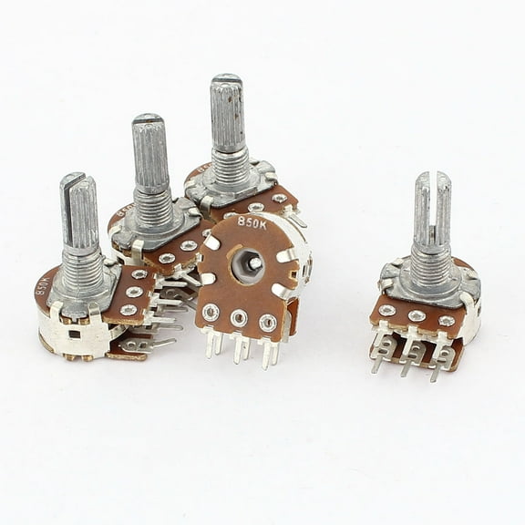 5 Pcs B50K Type B 50K Ohm 6 Terminal Dual Linear Rotary Taper Potentiometer