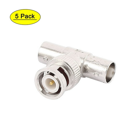 5 Pcs BNC Q9 3 Way T Connector 1 Male to 2 Female Video Adaptor For CCTV Camera
