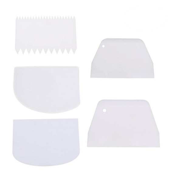 5 Pcs Bakery Tools Kitchen Baking Cake Scraper Arc White