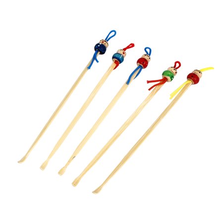 5 Pcs Bamboo Japanese Doll Ear Wax Remover Spoons Earwax Remover Cleaner Tool