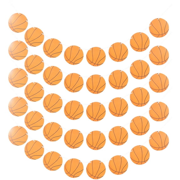 STRANDCHIC Orange Hanging Basketball Decoration Paper for Birthday Party Supplies and Sports Themed Events