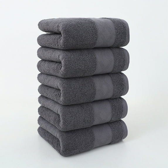 5 Pcs Bath Towels Set, Thick Soft Absorbent Towel Set, Cotton Blend, Ultra Soft, Quick Drying, Modern Minimalist, Family Bathroom, Daily Use, Luxurious Spa Experience TOPLIU