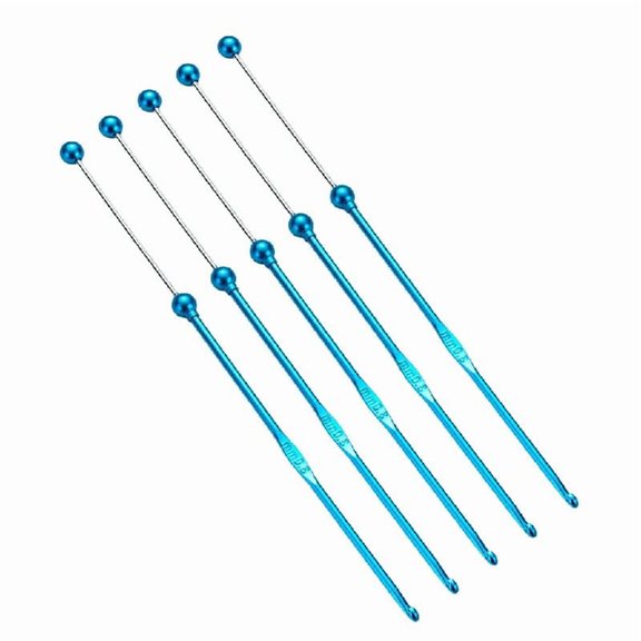 5 Pcs Beads Crochet Hook Set Metal Knitting Needle Handmade Crochet Needle