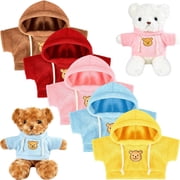 5 Pcs Bear Clothes Set, Cute Hoodie for 6-8 Inch Stuffed Animals, DIY Doll Outfits, Soft & Washable Teddy Bear CostumesDSF