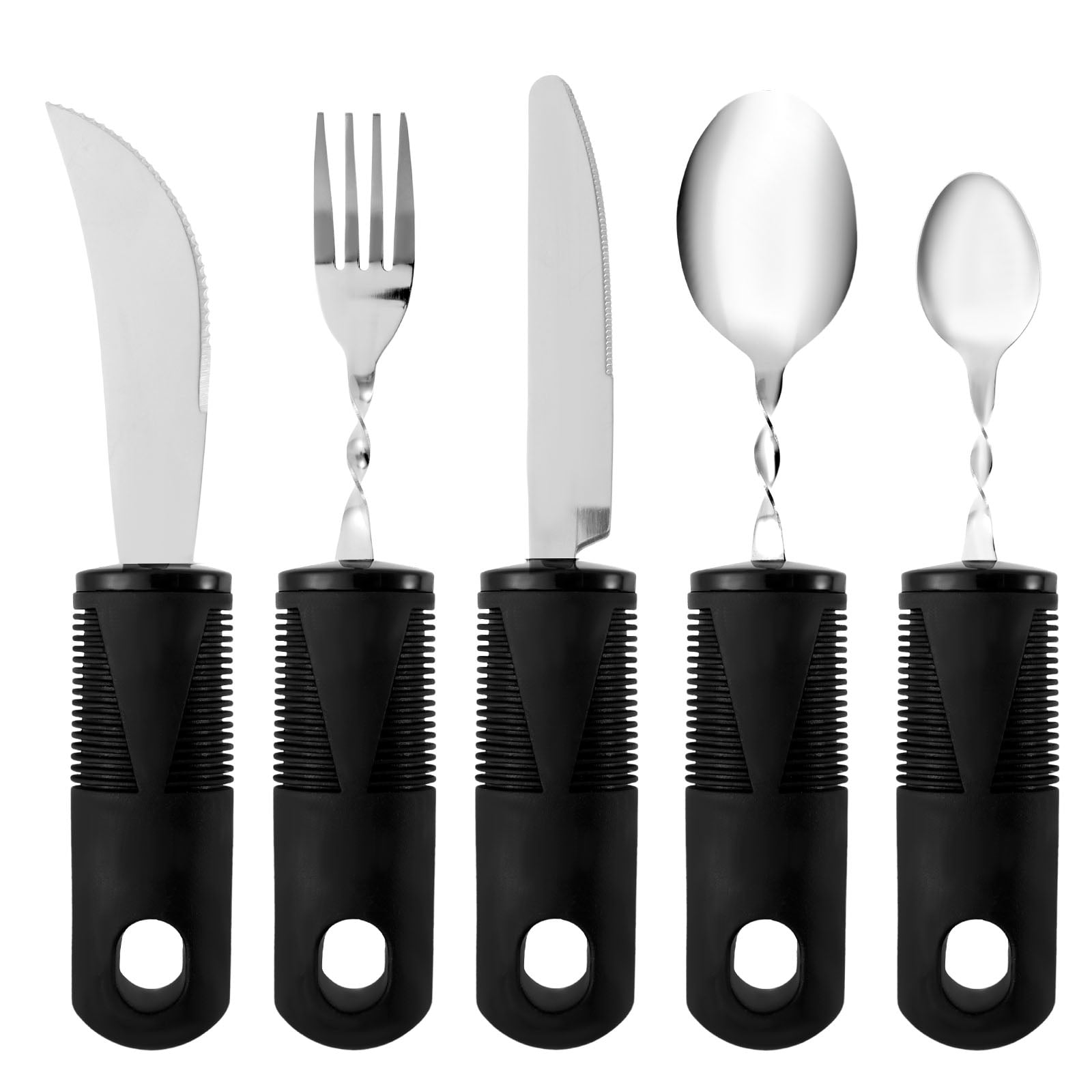 5 Pcs Bendable Adaptive Utensils with Nonslip Handle Easy Grip Adaptive ...