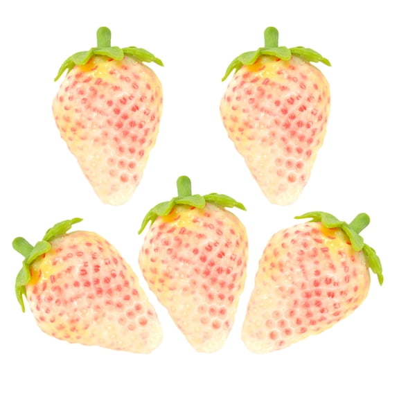 FOLOYORI Artificial Strawberry Model Set, 5pcs PVC Photo Props for Photography, Home Decor, and General Use