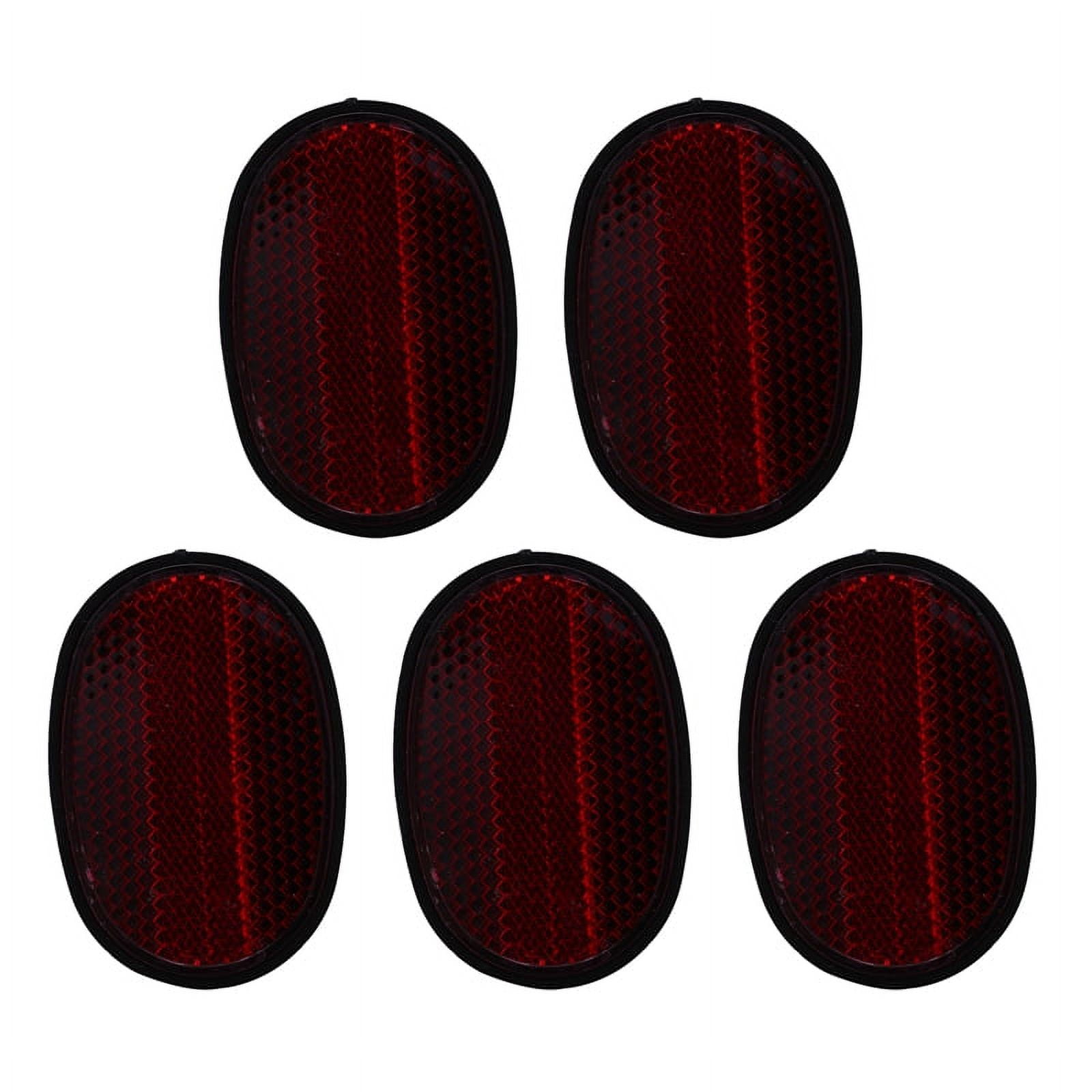 5 Pcs Bicycle Rear Tail Reflector Mudguard Oval Warnning Red Black ...