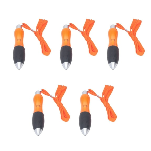 5 Pcs Big Fat Heavy Weighted Pens with Hanging Rope, Multicoloured Pen Wide Body Ballpoint Handwriting Pens Ergonomic Pens for Arthritis and Tremors (Orange)