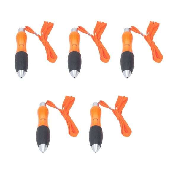 5 Pcs Big Fat Heavy Weighted Pens with Hanging Rope, Multicoloured Pen Wide Body Ballpoint Handwriting Pens Ergonomic Pens for Arthritis and Tremors (Orange)