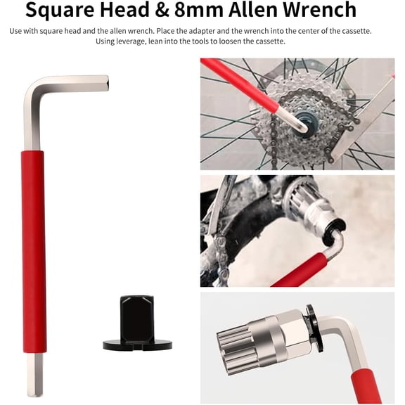 5 Pcs Bike Cassette Removal Tool with Chain Whip and Auxiliary Wrench Bicycle Sprocket Removal Tool Bicycle Cassette Lock Ring Extractor Freewheel Remover Wrench Sprocket Remover