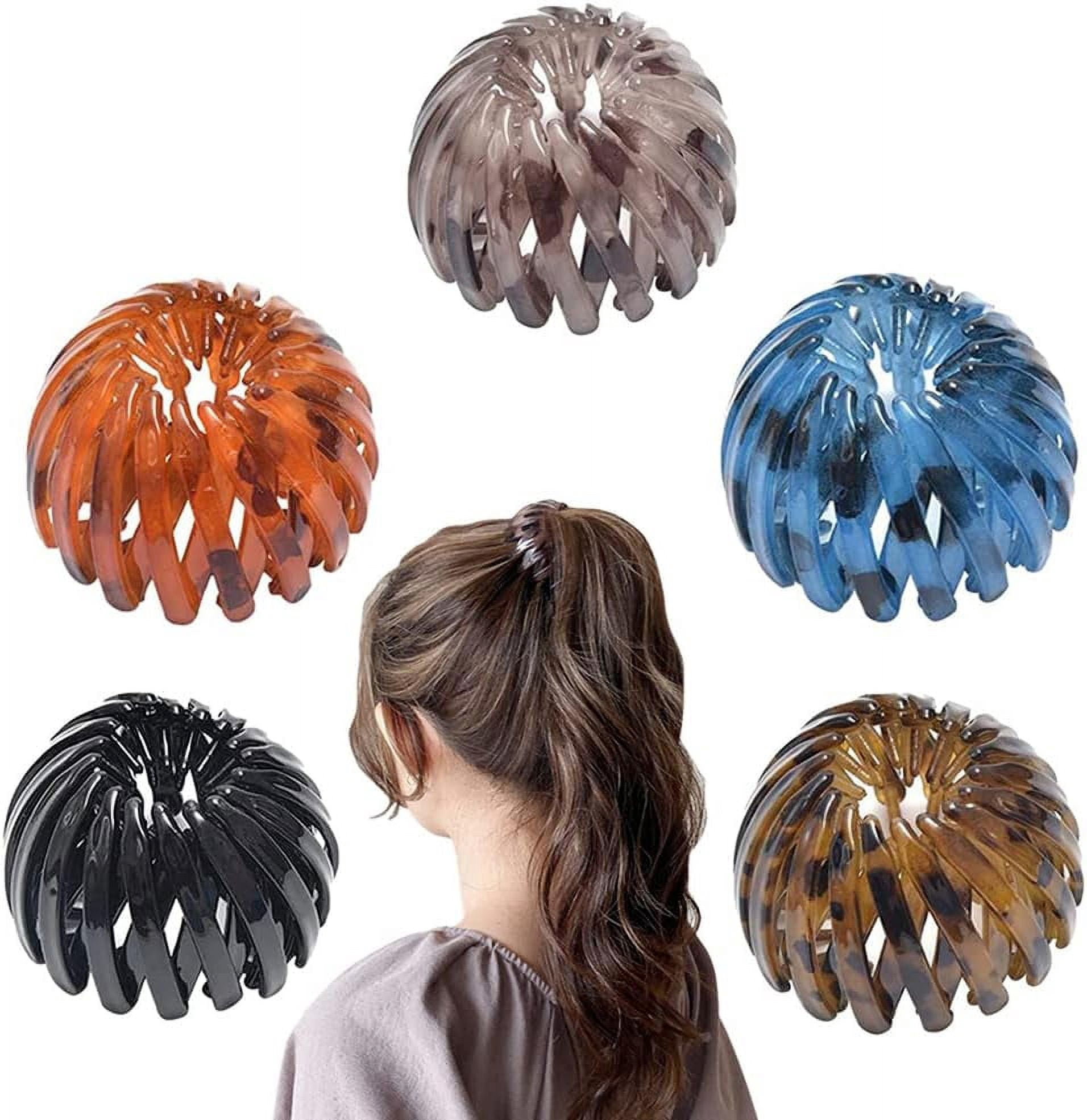 5 Pcs Birds Nest Hair Clip Geometric Retractable Hair Loops Hair Bun