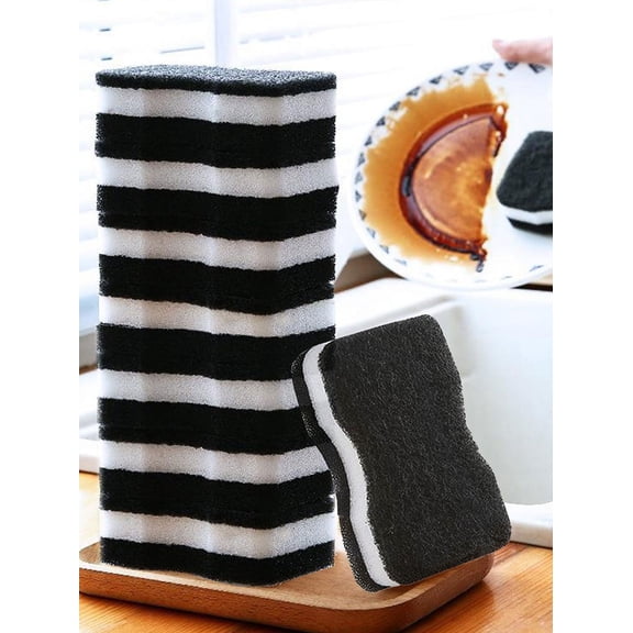 5 Pcs Black Dish Sponge Scouring Pad Kitchen Cleaning Sponge Wiping Loofah