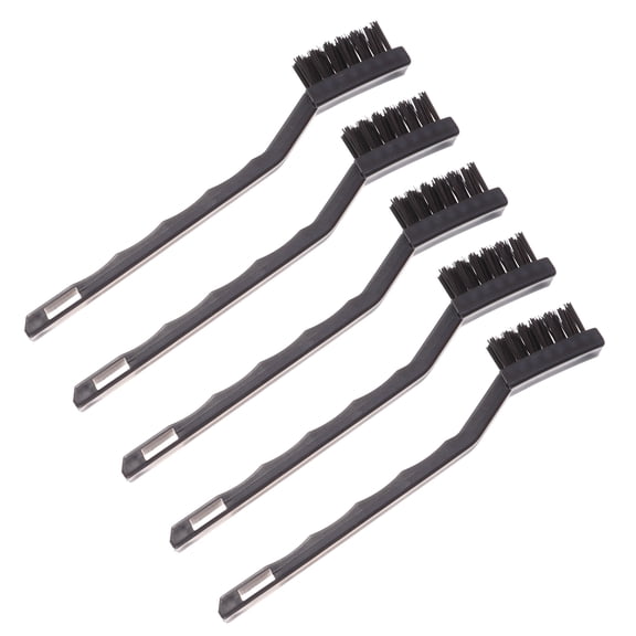 KALLORY 5pcs PC Cleaning Brushes with Ergonomic Handles Black Copper Wire Anti-Static for Electronics and Computer Maintenance