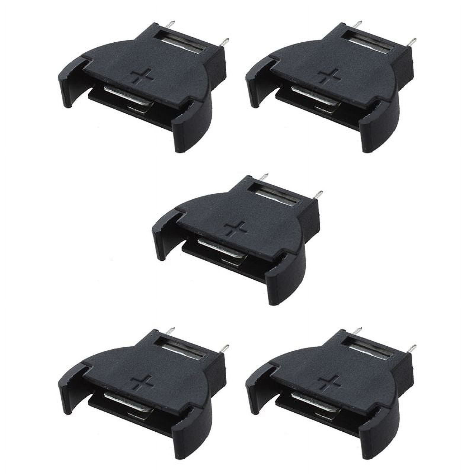 5 Pcs Black Plastic CR2032 Cell Button Lithium Battery Sockets Holder,5 ...