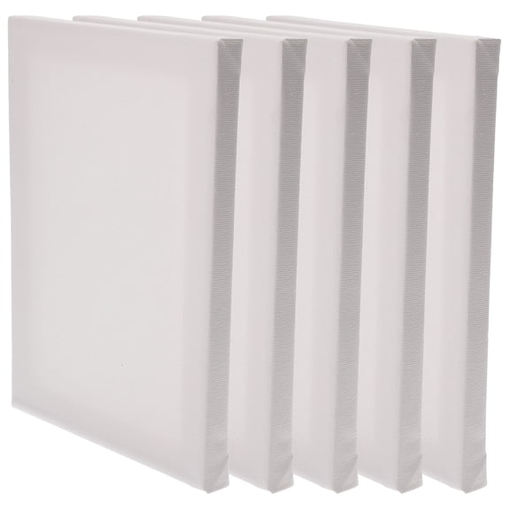 FENGGUIQU 5-Pack White Stretched Canvas Panels for Acrylic and Oil Painting Art Supplies