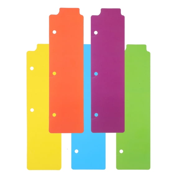 5 Pcs Mini Binder Dividers Snap-in Bookmarks for 3- Loose-Leaf Notebooks Colorful Set of 5 and Practical