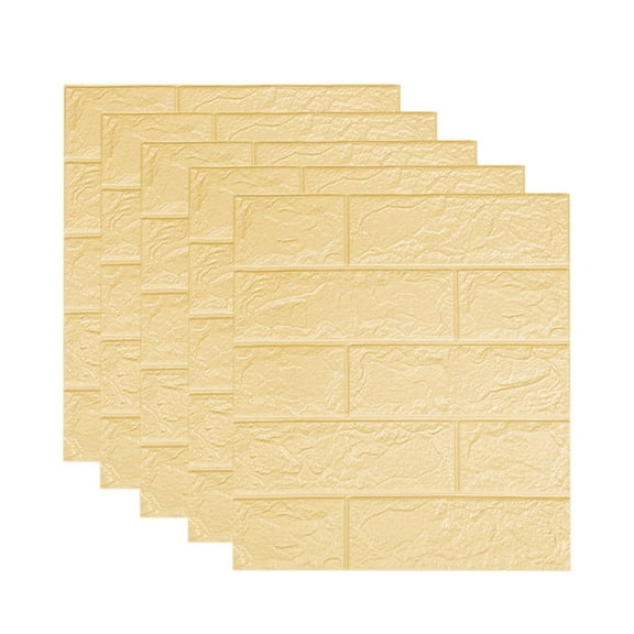 5 Pcs Brick 3D Wall Panels Peel and Stick Wallpaper,Self Adhesive Waterproof Foam Faux Brick for Living Room,Bedroom,Laundry,Kitchen,Fireplace,TV Wall Decoration, 13.8*15.2in