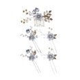thumbnail image 1 of 5 Pcs Bridal Hair Accessories Set, Wedding Hair Pins and Comb Set Elegant Headpiece for Brides Bridesmaids, Wedding Hair Jewelry for Updo and Formal Occasions, Hair Clips, Elegant Hairstyles, 1 of 8