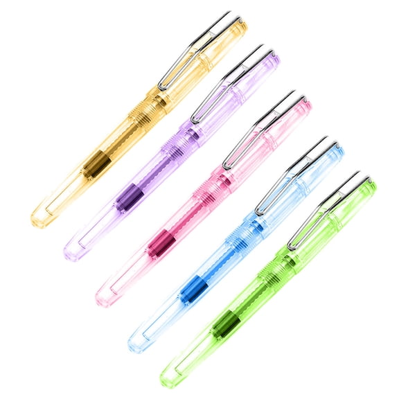Raindrops 5 Pcs Practical Calligraphy Pen for Writing Use with Refillable Design and