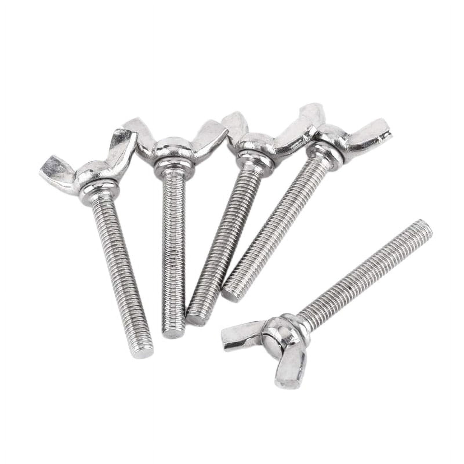 5 Pcs Butterfly Wing Hand Screws 304 Stainless Steel Fastener Assortment Set, Full Thread (M5X40mm)