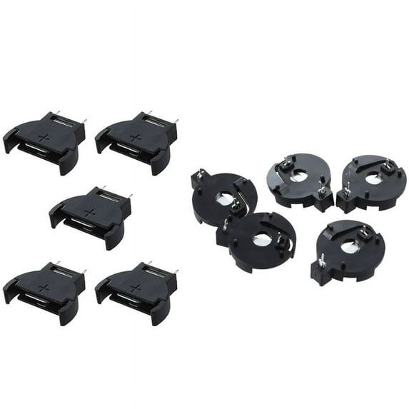 5 Pcs CR2032 Cell Button Lithium Battery Sockets Holder & 5 Pcs CR2016 2025 2032 Coin Cell Button Battery Holder