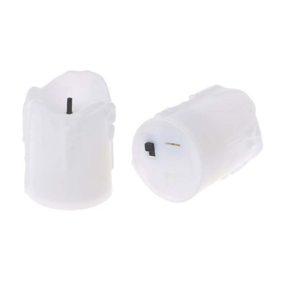 5 Pcs Candles LED Light Black Wick Flameless White Electronic Birthday Lights Flashing