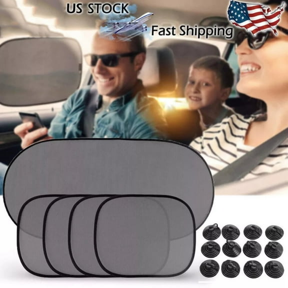 5 Pcs Car Sun Shade Set for Side and Rear Windows Mesh UV Protection SunShade Shields Fits Most Vehicles Blocks Sun Glare and Heat for Enhanced Passenger Comfort