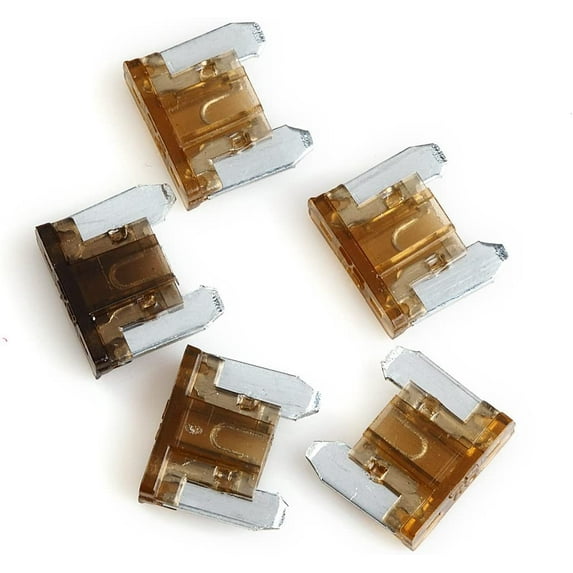 5 Pcs Car Truck Mini Low Profile Atm Style Fuse W/ 7.5 Ampere Auto Car Boat Truck SUV Automotive Replacement Fuses