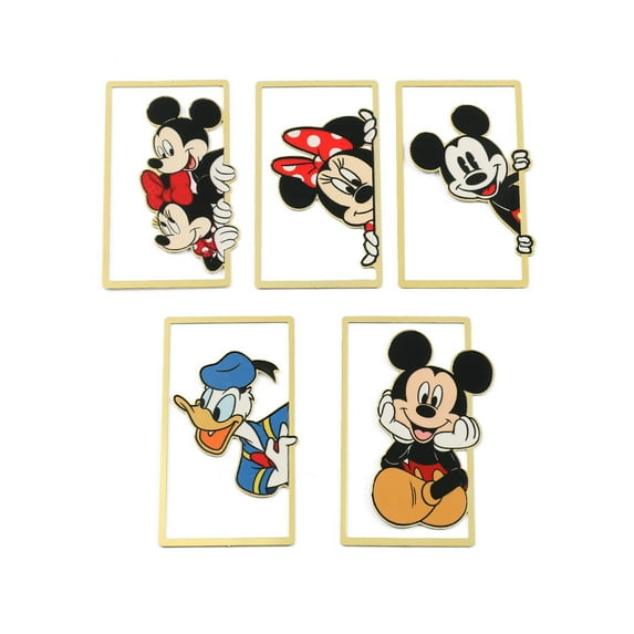 5 Pcs Cartoon Minnie Bookmark Anime Fine Reading Toolkit Student Teacher Bookmark Anime Peripheral for Rubberman Lovers