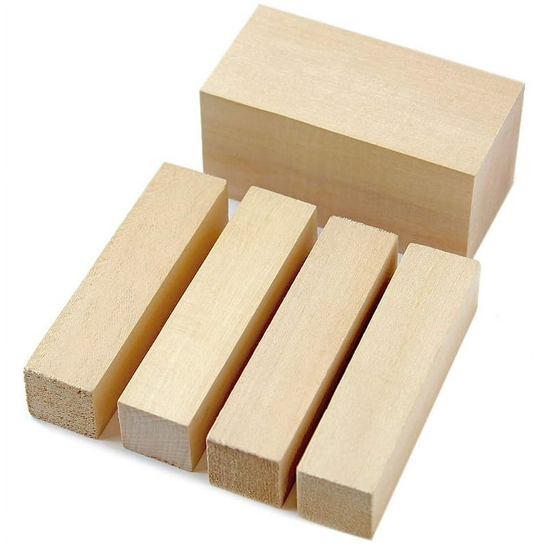 5 Pcs Carving Wood Blocks Whittling Wood Blocks Basswood Carving Blocks  Unfinished Set for Carving Beginners 