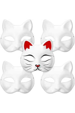 5 Pcs Cat Face Mask Therian Ordinary Animal Men Women