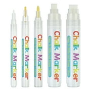 5 Pcs Chalk Marker Water-Based Chalk Pen White Liquid Chalkmarker for Window Glass