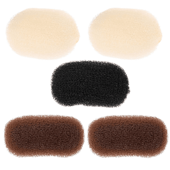 5 Pcs Charming Bump It up Volume Inserts Hair Comb, Do Beehive Hair Style Tool Hair Pads, Do Beehive Hair Base Styling Clip Accessories for Women Lady Girl (Brown, Black & Beige)