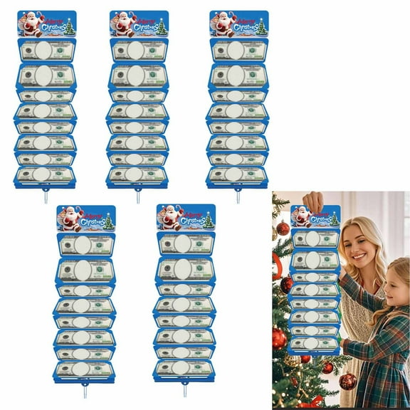 5 Pcs Christmas Money & Gifts Holders, Christmas Money Card, Santa Claus Greeting Cards, Christmas Surprise Gift for Family Friends, Christmas Cash Card, Money Holders with 10 Envelopes Cards, Blue