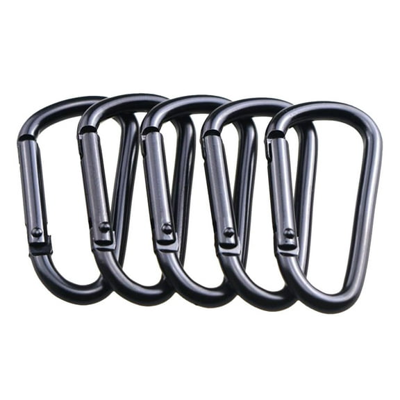 5 Pcs Carabiner Clips Key Fob Mountain Heavy Duty Small Climbing Buckle Metal Bottle Hanging