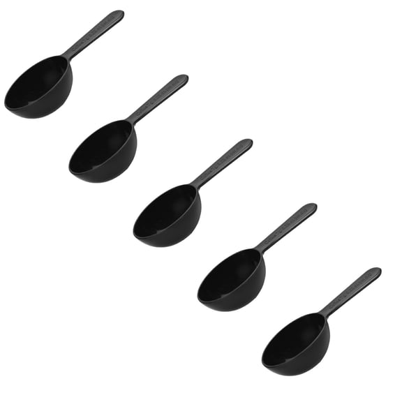 5 Pcs Coffee Measuring Scoop,Tablespoon Measuring Spoon with Short Handle,7G/0.25Oz Per Cup,Plastic Coffee Measuring Spoon for Coffee,Loose Tea,Protein,and Other Dry Goods,(Black-5PCS,3.81x0.86 in)