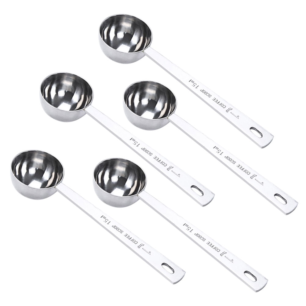 5 Pcs Coffee Spoon Bean Scale Scoop Tablespoon Stainless Steel