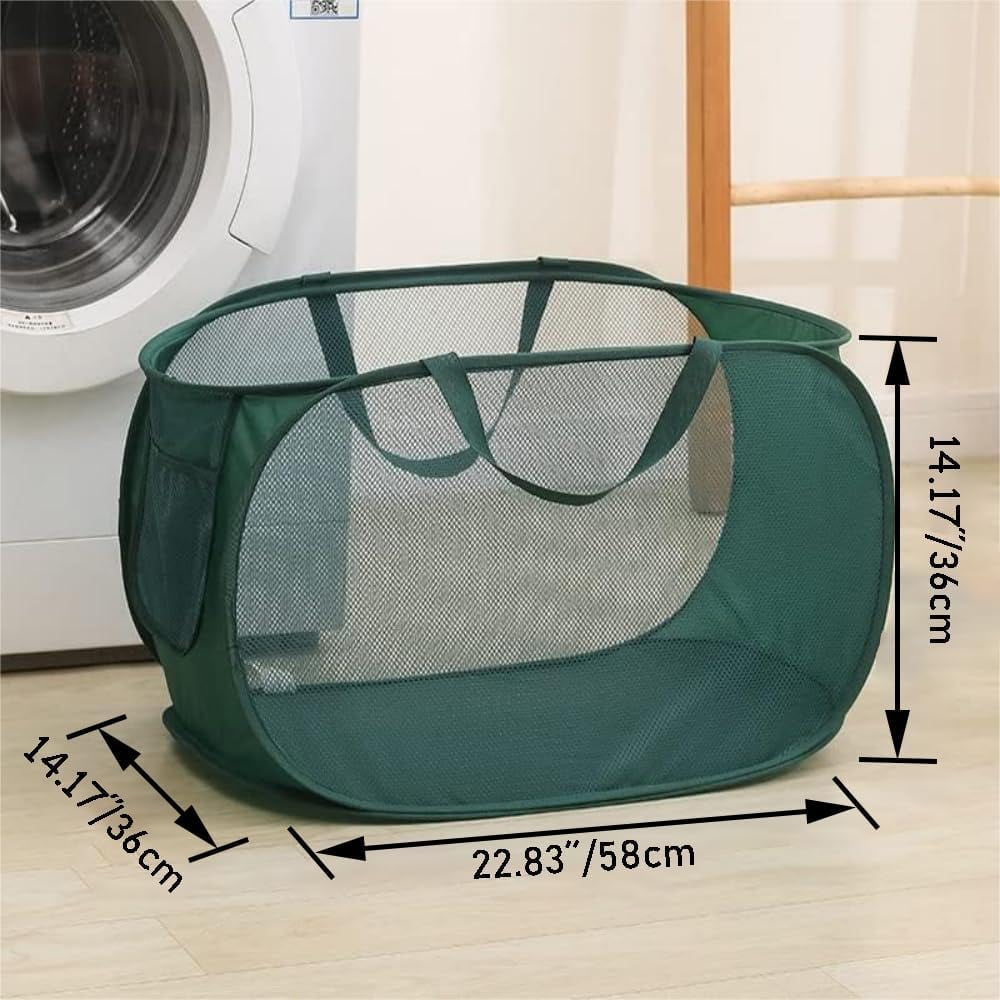 5-Pcs Collapsible Opening Laundry Baskets - Foldable Dirty Clothes Hamper Set for Home Organization