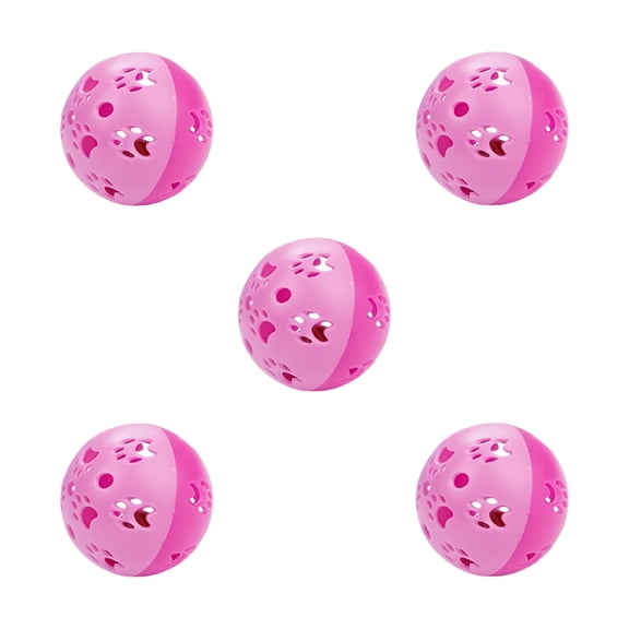 5 Pcs Colorful Plastic Bell Balls for Cats, Hollow Mesh Rattling Ball Toy for Chasing and Pouncing, Interactive Sound Toy for Indoor Pet Exercise