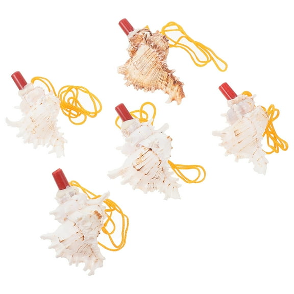 ifundom 5-Pack Colorful Conch Shell Whistles Party Favors for Kids Birthday Celebrations and Events