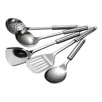 5 Pcs Cooking Utensils Set, Yoaney Stainless Kitchen Cooking Tools Utensil Set Spatula Spoon, Silver