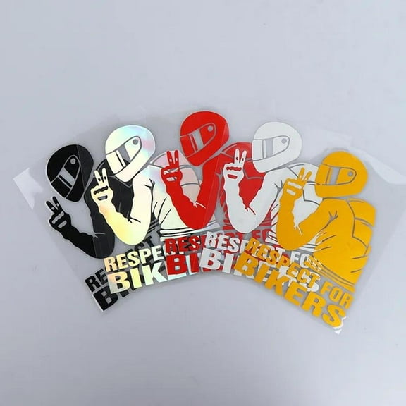 5 Pcs Cool Motorcycle Funny Helmet Stickers Bikers Rocker Decal Waterproof Reflective Tape Decal for Vehicle Motorcycle Bicycle